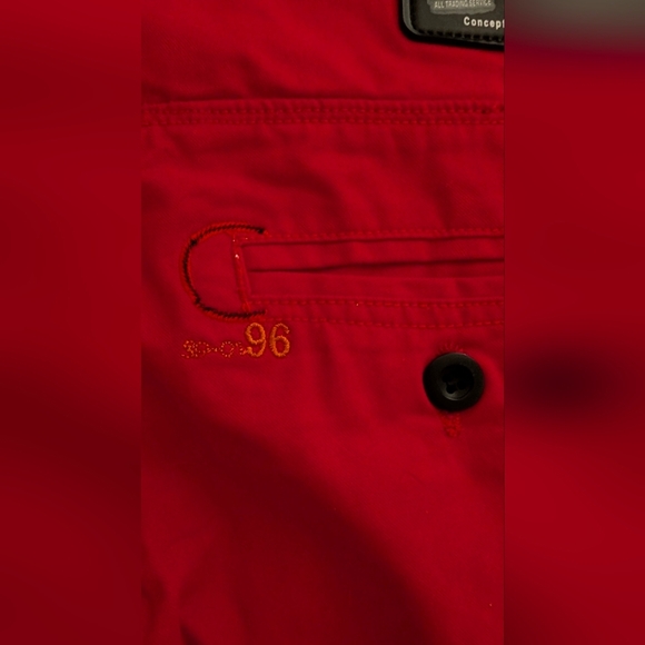 Vibrant Red Women's Jean Like Pants - Picture 5 of 7